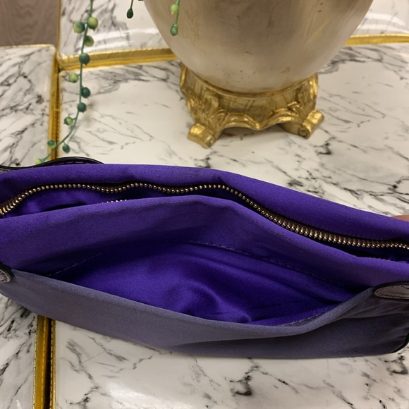 Stella McCartney Purple Satin Clutch Bag - Picture 8 of 16